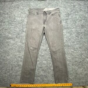Volcom Mens Jeans Size 34x29 Gray Denim Straight Leg Fit Water Aware